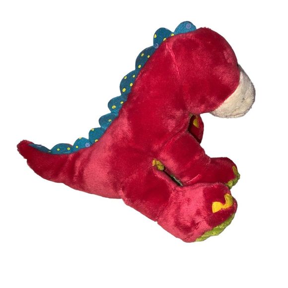 NWT Nat & Jules Pink & Green Dinosaur Plush,Dog Toy, Soft and Cuddley, Rattles - Picture 3 of 7